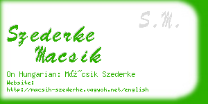 szederke macsik business card